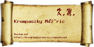 Krompaszky Móric névjegykártya